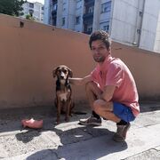 Me with Max after his bath 🚿 in Dream Groom Dogs' Sa